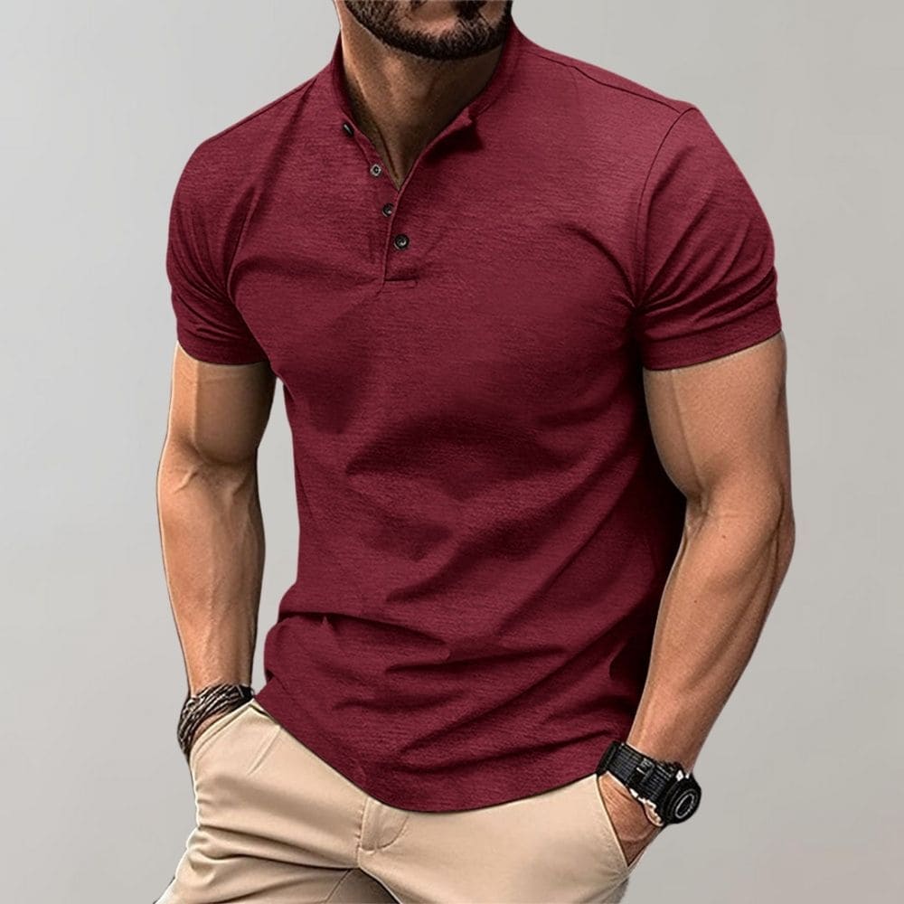 Komfortowa męska koszulka polo w jednolitym kolorze. Elegancki i casualowy element garderoby na lato.