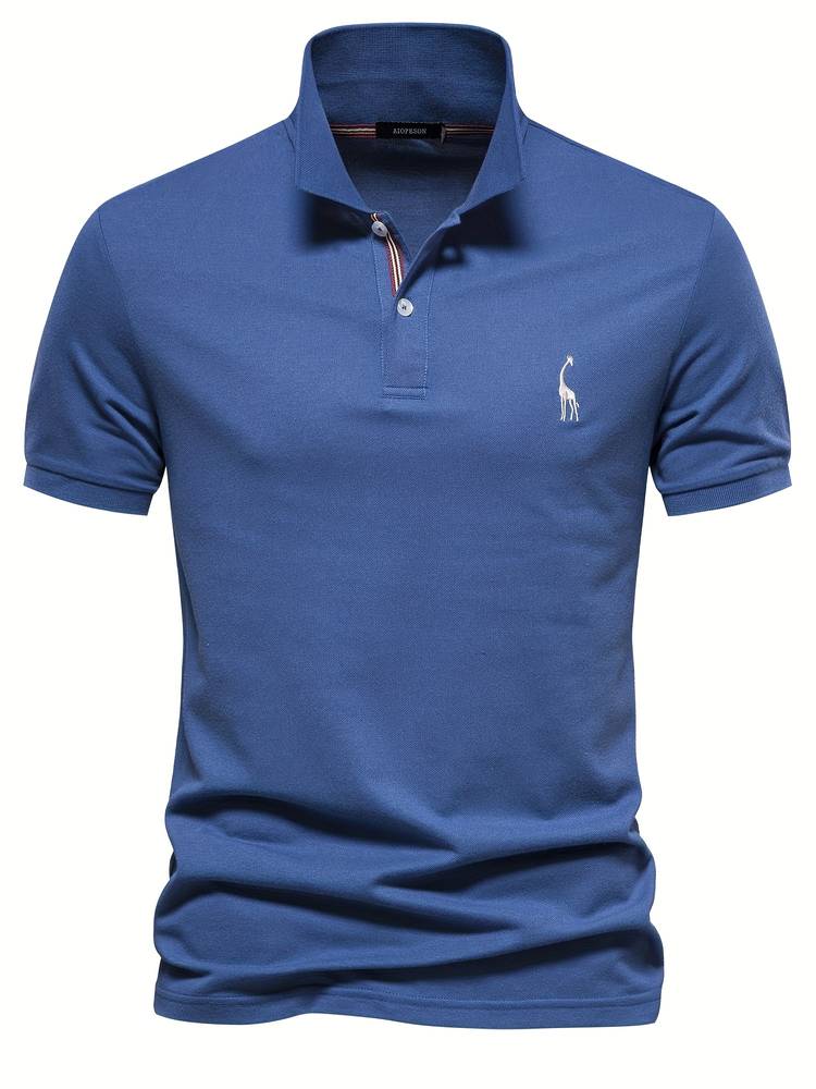 Komfortowa męska koszulka polo z oddychającego materiału, idealna na wiosnę i lato. Casualowy styl.