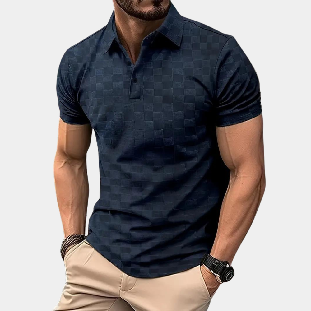 Męska koszulka polo z krótkim rękawem, uniwersalna, na lato, połączenie elegancji i casualowego komfortu.