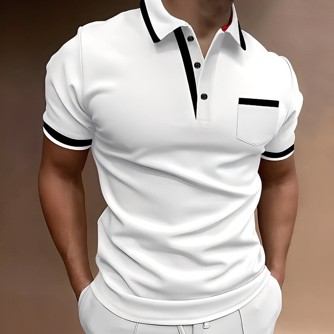 Męska koszulka polo slim fit, elegancka, idealna na lato i stylizacje smart casual.