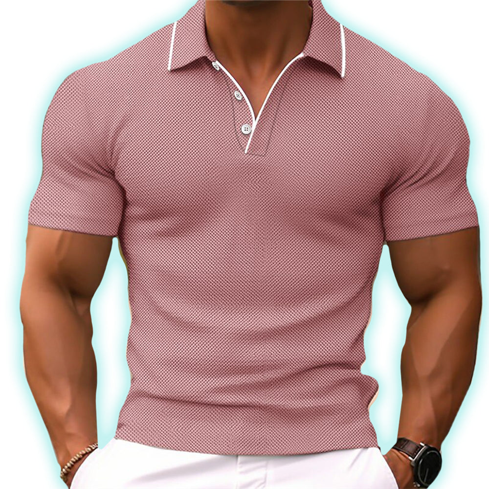Komfortowa i oddychająca męska koszulka polo slim fit. Stylowy wybór do casualowych i eleganckich zestawów.