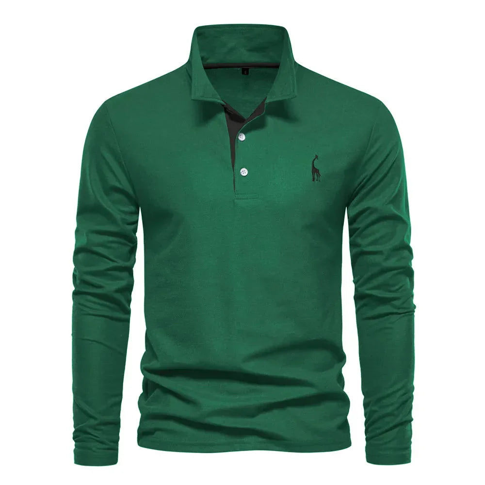 Męska koszulka polo z długim rękawem. Ciepła i wygodna odzież męska do stylizacji casualowych i eleganckich na zimę.