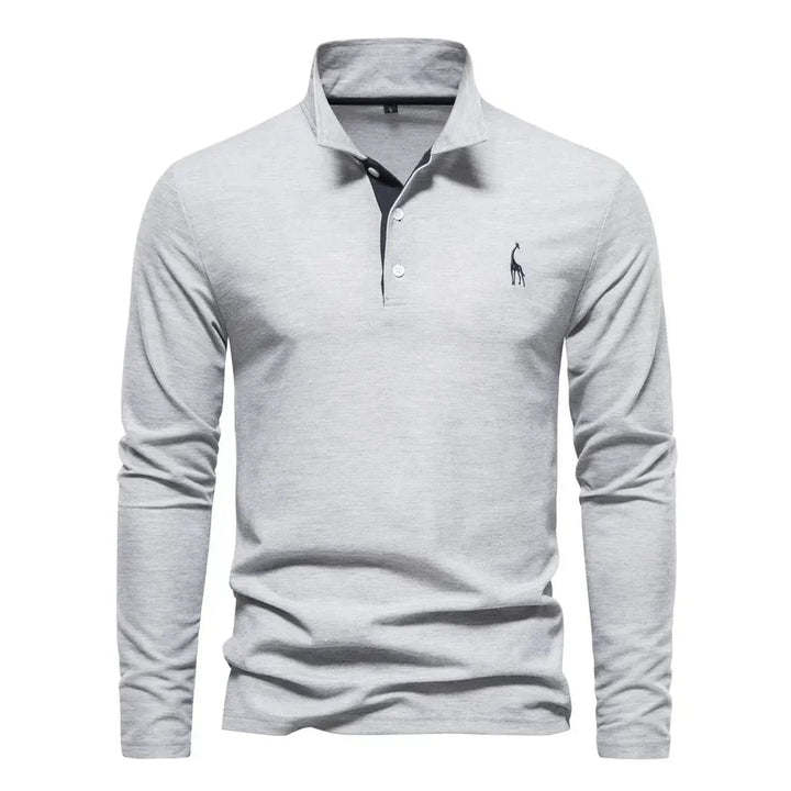 Męska koszulka polo z długim rękawem na chłodne dni. Wysokiej jakości, casualowa i elegancka odzież męska jesień/zima.