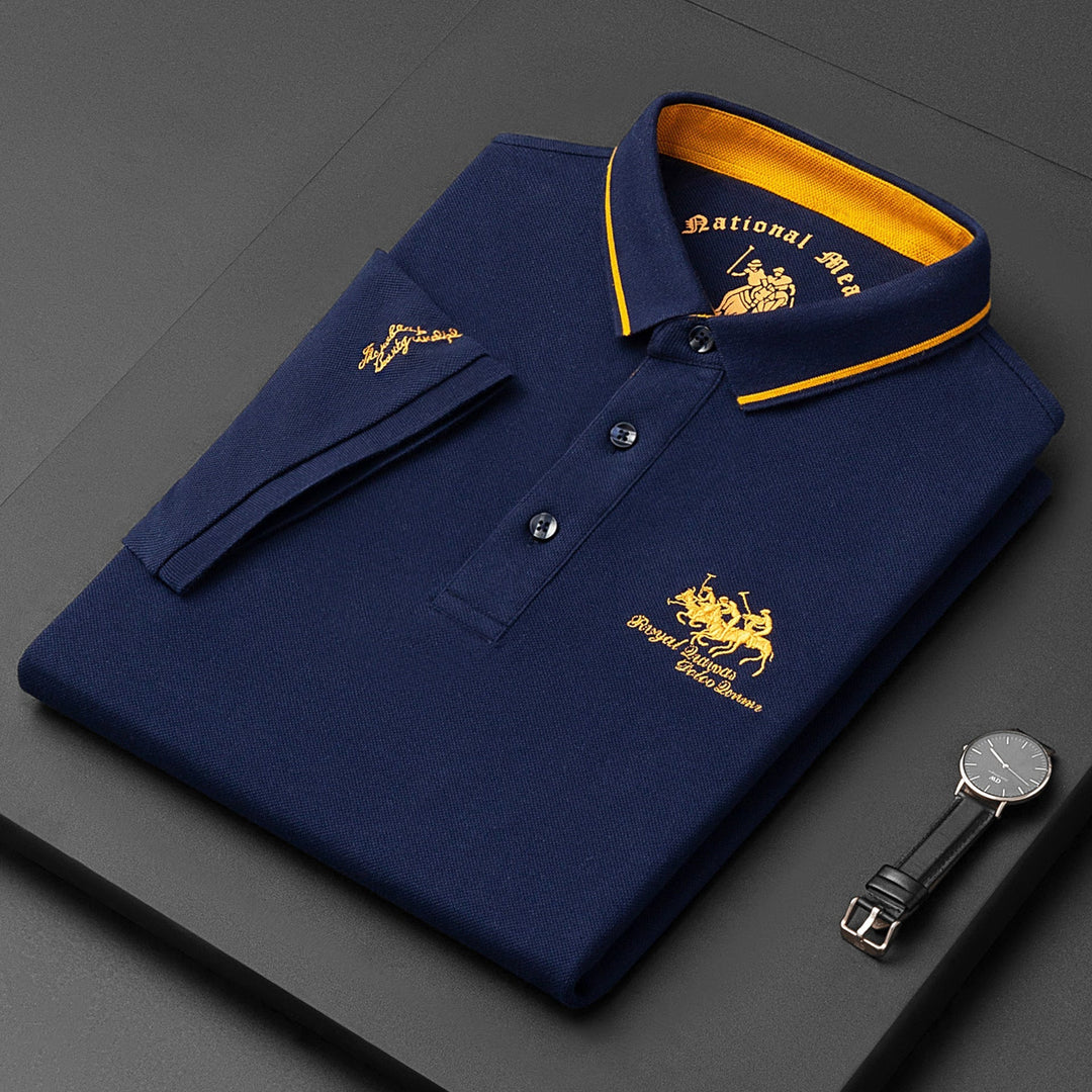 Stylowa męska koszulka polo z krótkim rękawem, elegancki, casualowy krój. Wygodna odzież męska na lato.