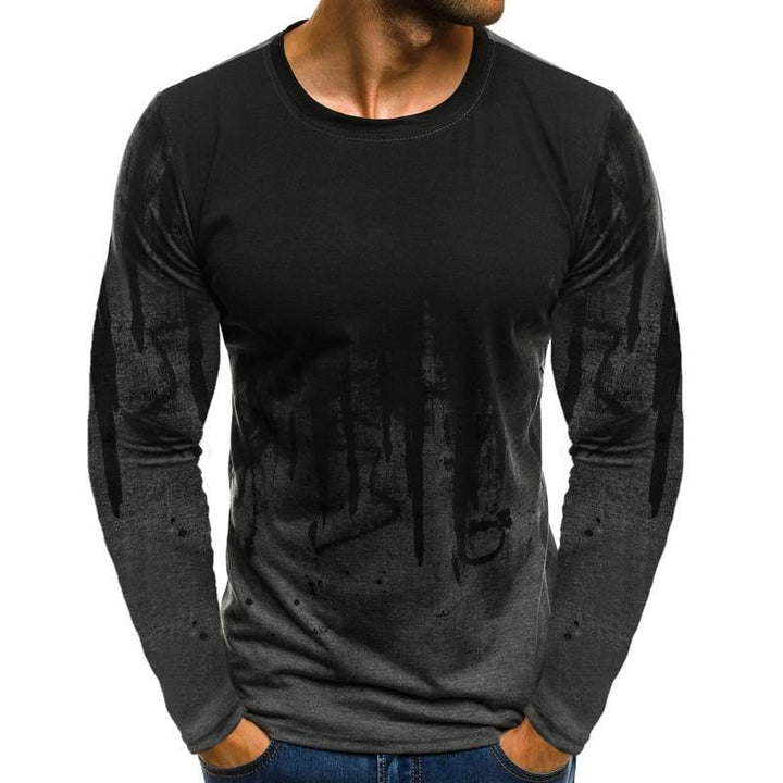 Męska koszulka z długim rękawem i modnym nadrukiem ombre. Idealna do streetwearu.