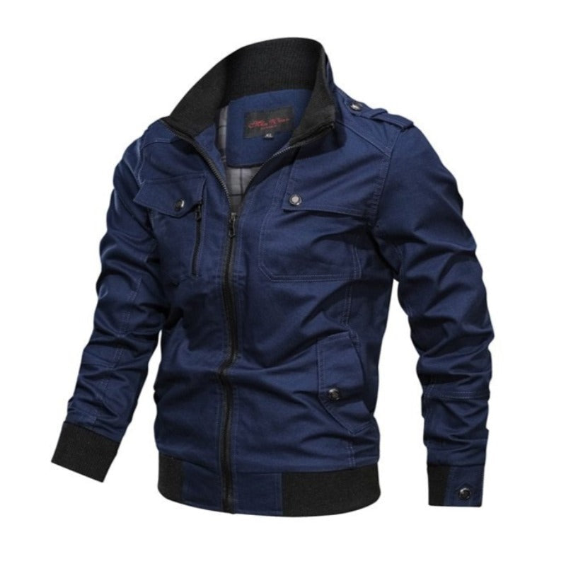 Kurtka męska bomber z kieszeniami. Przejściowa, komfortowa i modna na jesień. Stylowy casual.