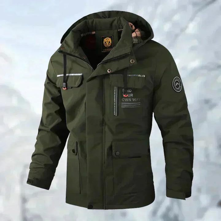 Męska kurtka outdoor Mateusz do aktywności na świeżym powietrzu, ciepła, wiatroodporna, modna.