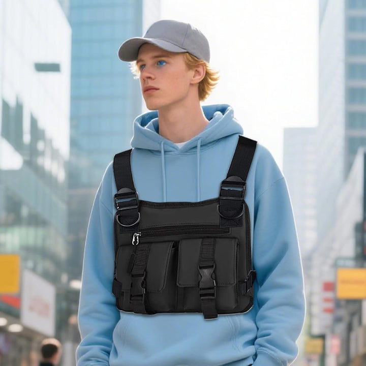 Stylowa męska kamizelka biegowa Dravon, lekka, do sportu, streetwearu i aktywności.