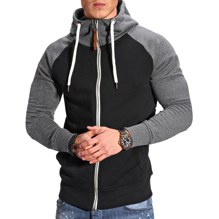 Męska nowoczesna kurtka sportowa z kapturem, lekka i komfortowa. Wiosenna/jesienna, idealna do streetwear i aktywności.