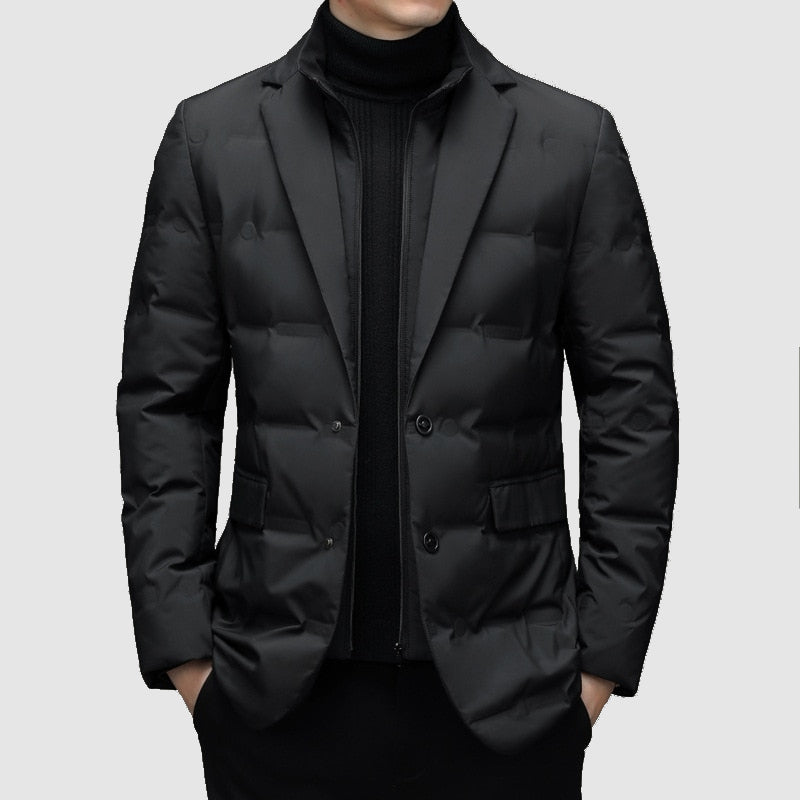 Męska lekka pikowana kurtka przejściowa, idealna na jesień. Casualowa, komfortowa moda męska, styl miejski.