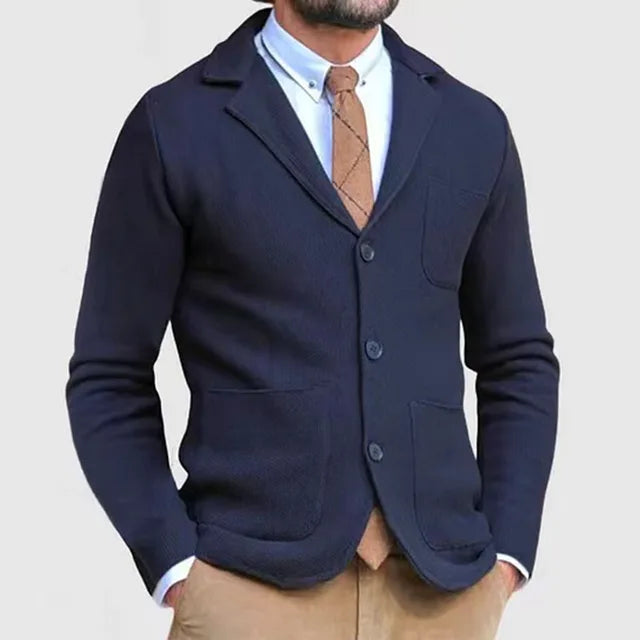 Męska marynarka Rafał na jesień i zimę. Ciepły blazer casual, doskonały do warstwowych stylizacji smart casual.