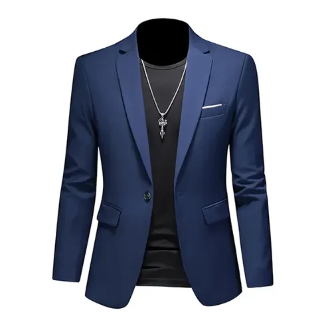 Męska marynarka slim fit, elegancka, idealna do stylizacji biznesowych i smart casual. Odzież męska.