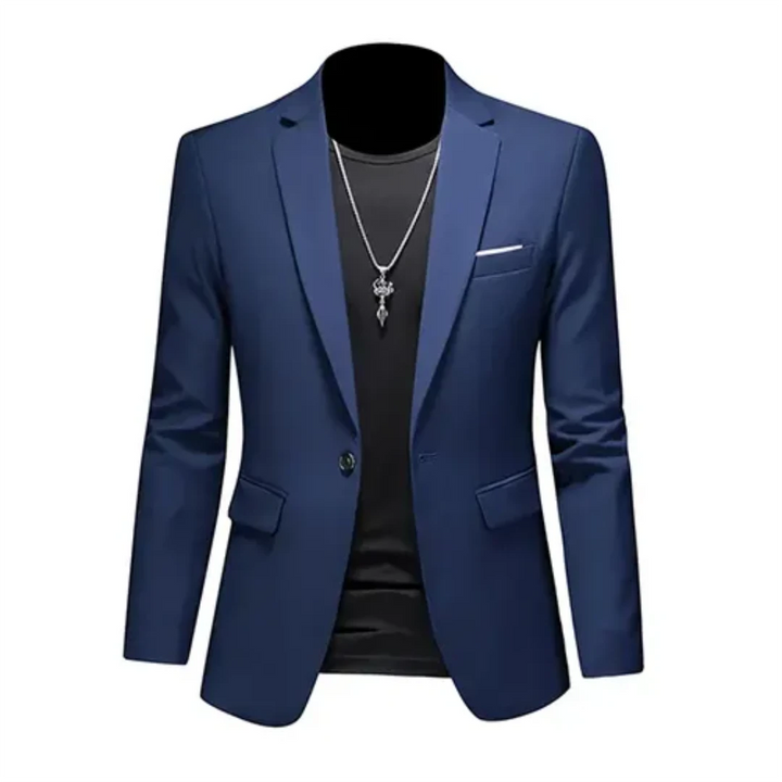 Męska marynarka slim fit, elegancka, idealna do stylizacji biznesowych i smart casual. Odzież męska.