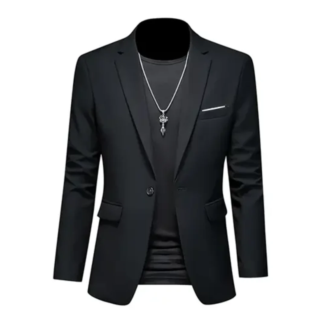 Elegancka marynarka męska slim fit, idealna na spotkania biznesowe i formalne wyjścia. Moda męska.