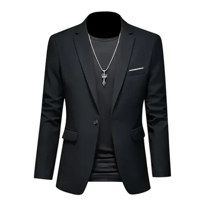 Elegancka marynarka męska slim fit, idealna na spotkania biznesowe i formalne wyjścia. Moda męska.