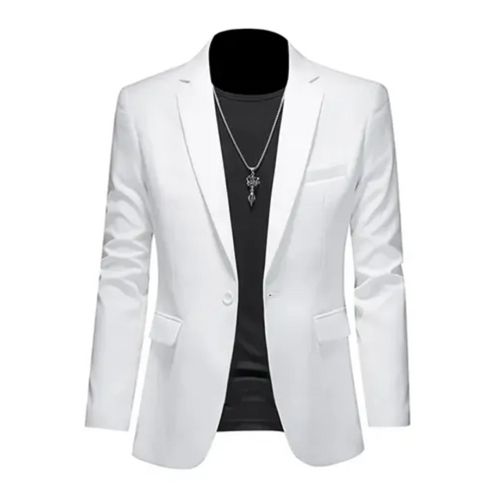 Nowoczesna marynarka męska slim fit z dopasowanym krojem. Elegancki blazer na formalne i codzienne wyjścia.