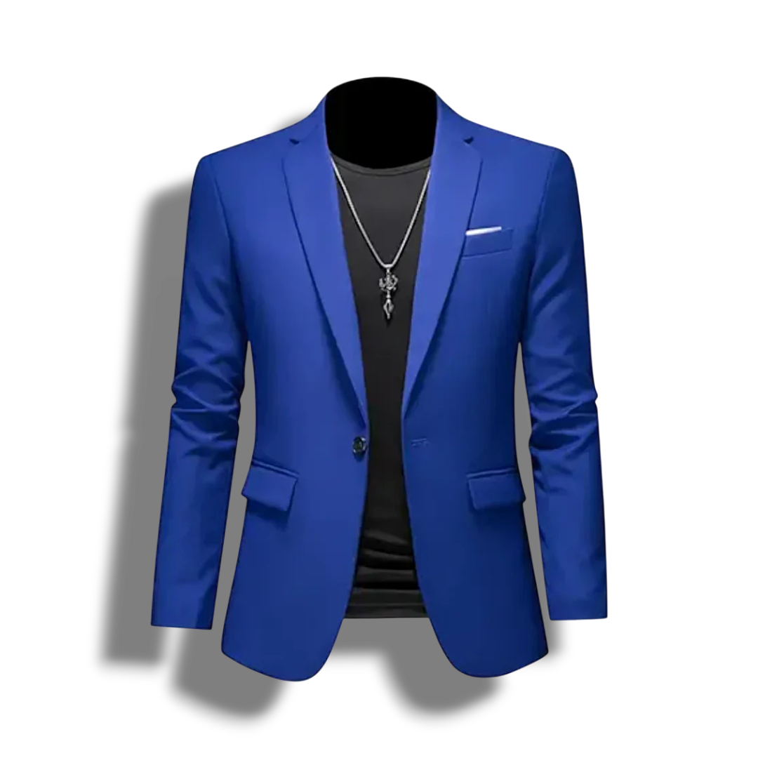 Stylowa marynarka męska slim fit, elegancki blazer. Klasyczna moda męska do biura i na wieczorne wyjścia.