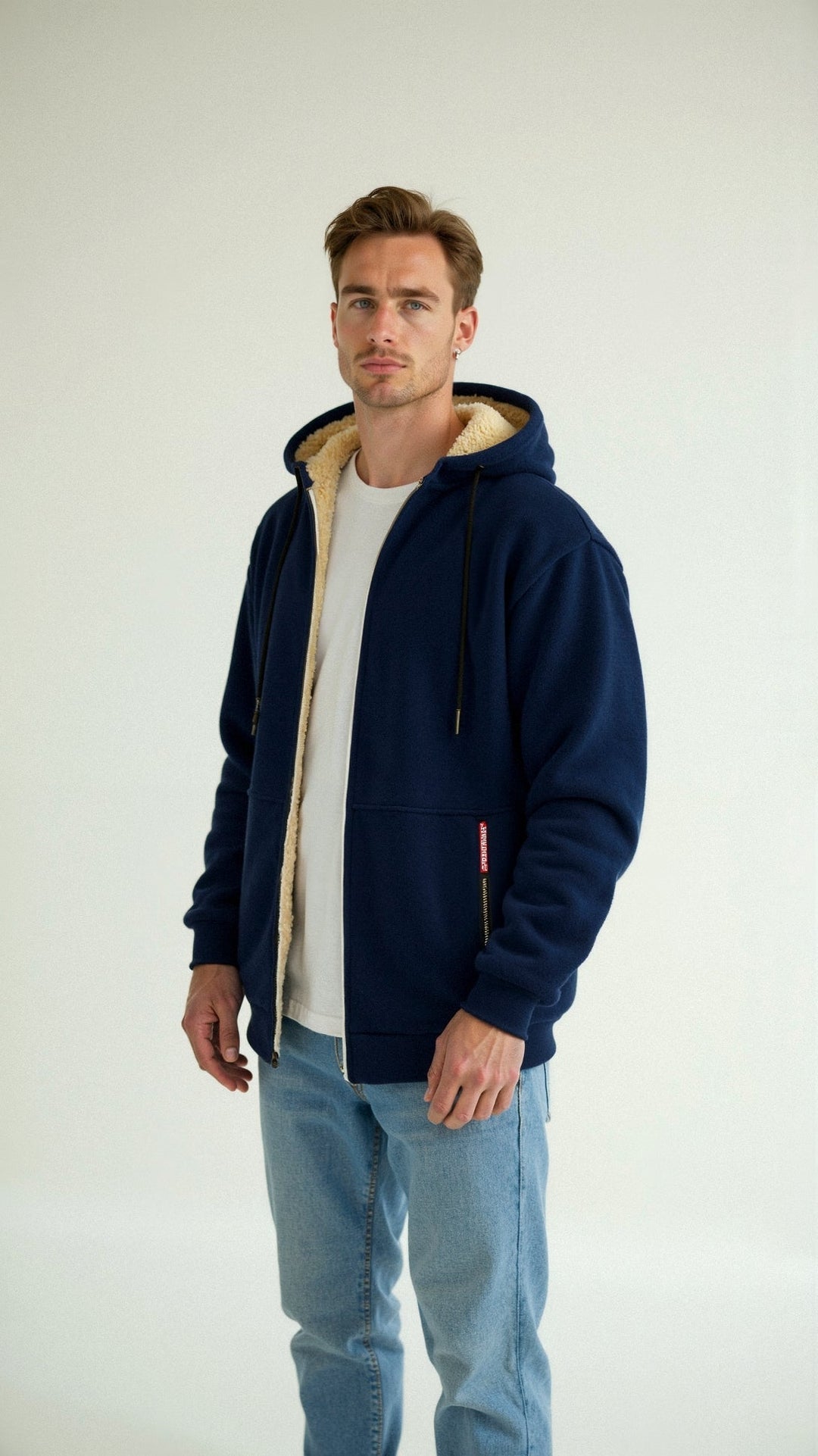 Męska kamizelka z kapturem Théo. Ocieplana na zimę, streetwear, komfort.