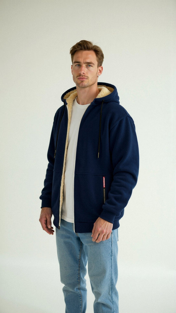 Męska kamizelka z kapturem Théo. Ocieplana na zimę, streetwear, komfort.