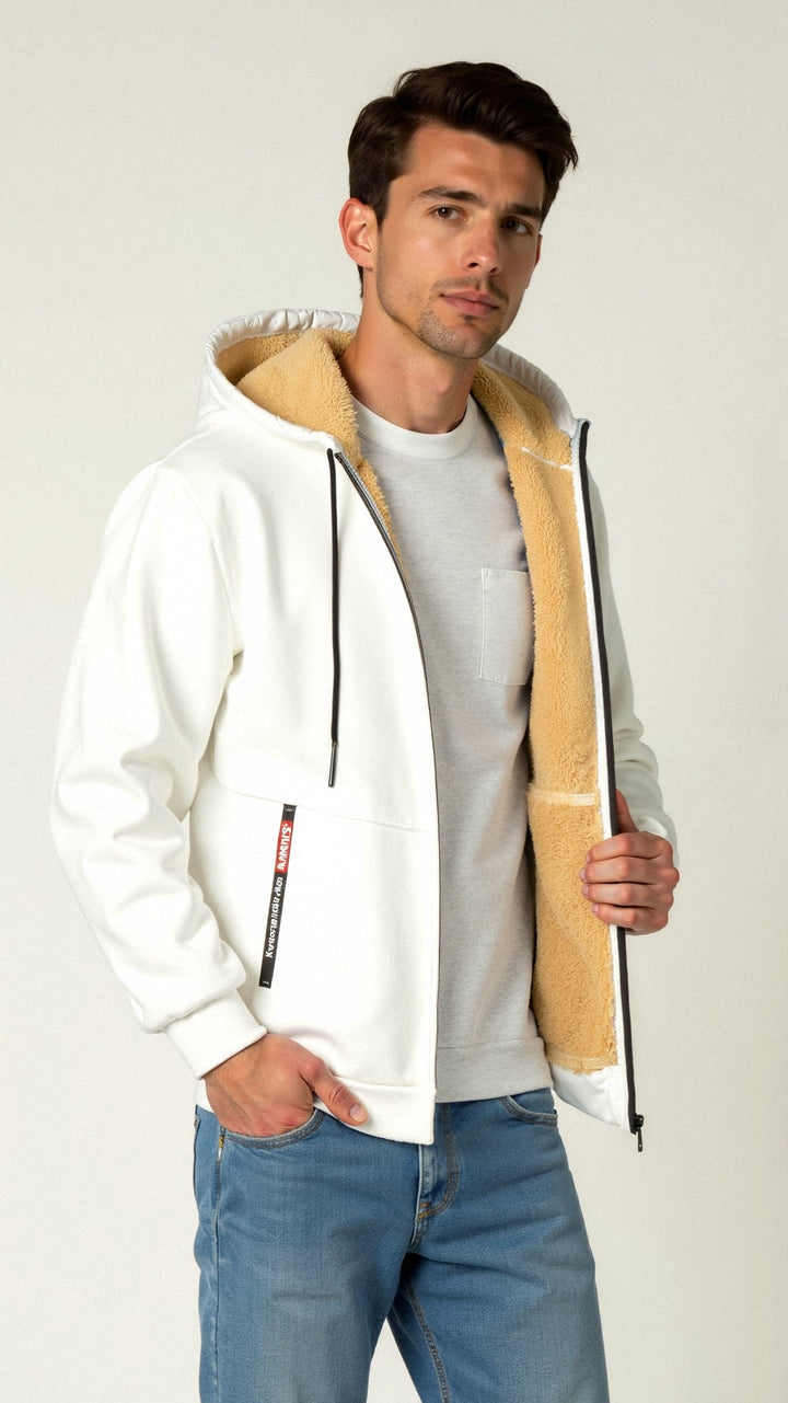 Modna męska kamizelka Théo z kapturem, ocieplana. Doskonała odzież zimowa, streetwear.