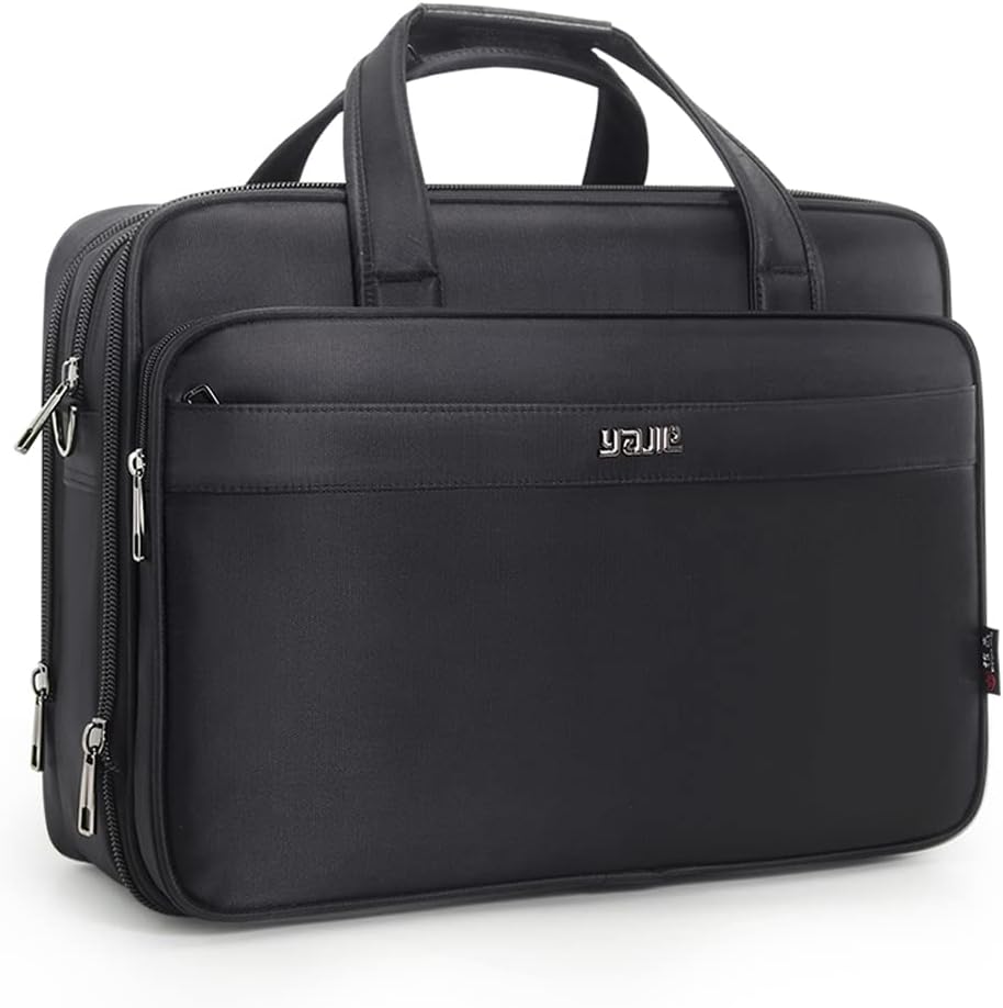 Męska płócienna torba na laptopa i dokumenty. Elegancka aktówka na ramię do pracy, brązowa.