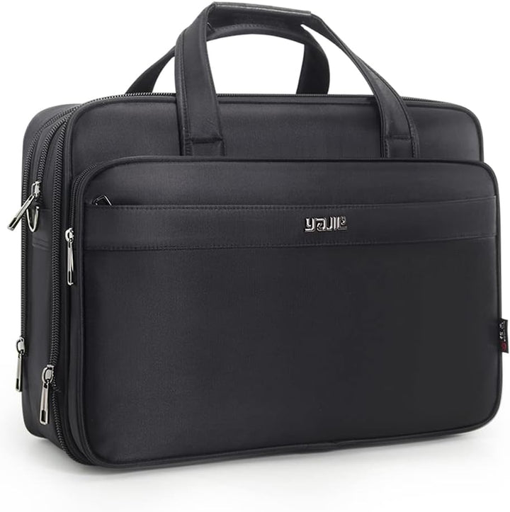 Męska płócienna torba na laptopa i dokumenty. Elegancka aktówka na ramię do pracy, brązowa.