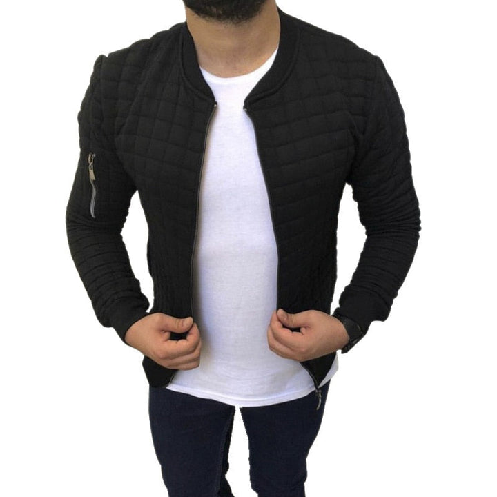 Męska pikowana bluza rozpinana slim fit. Elegancka i przejściowa, idealna do casualowych stylizacji.