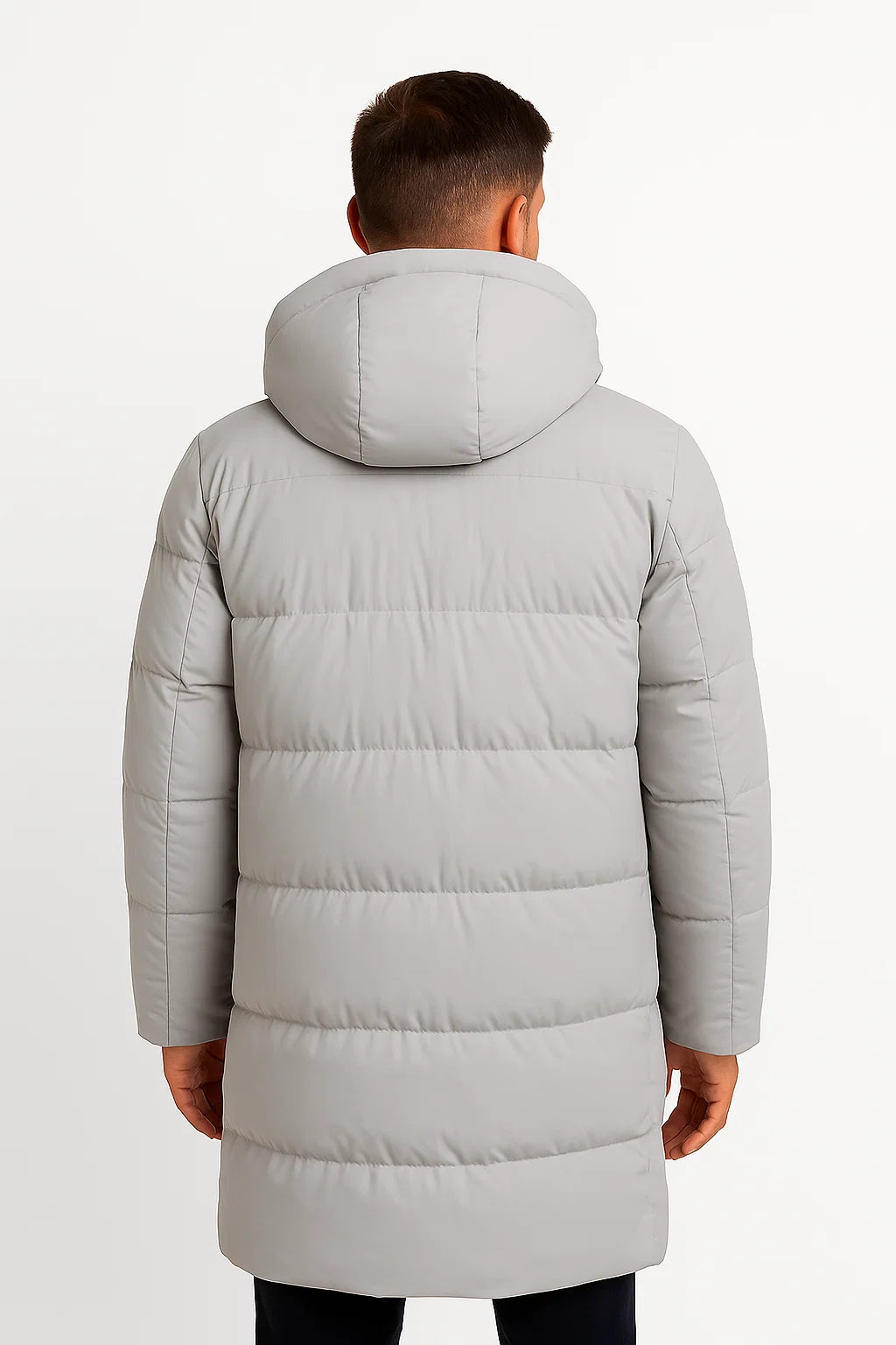 Modna męska parka zimowa, pikowana. Casualowy styl, idealna kurtka na zimę do miejskich aktywności.