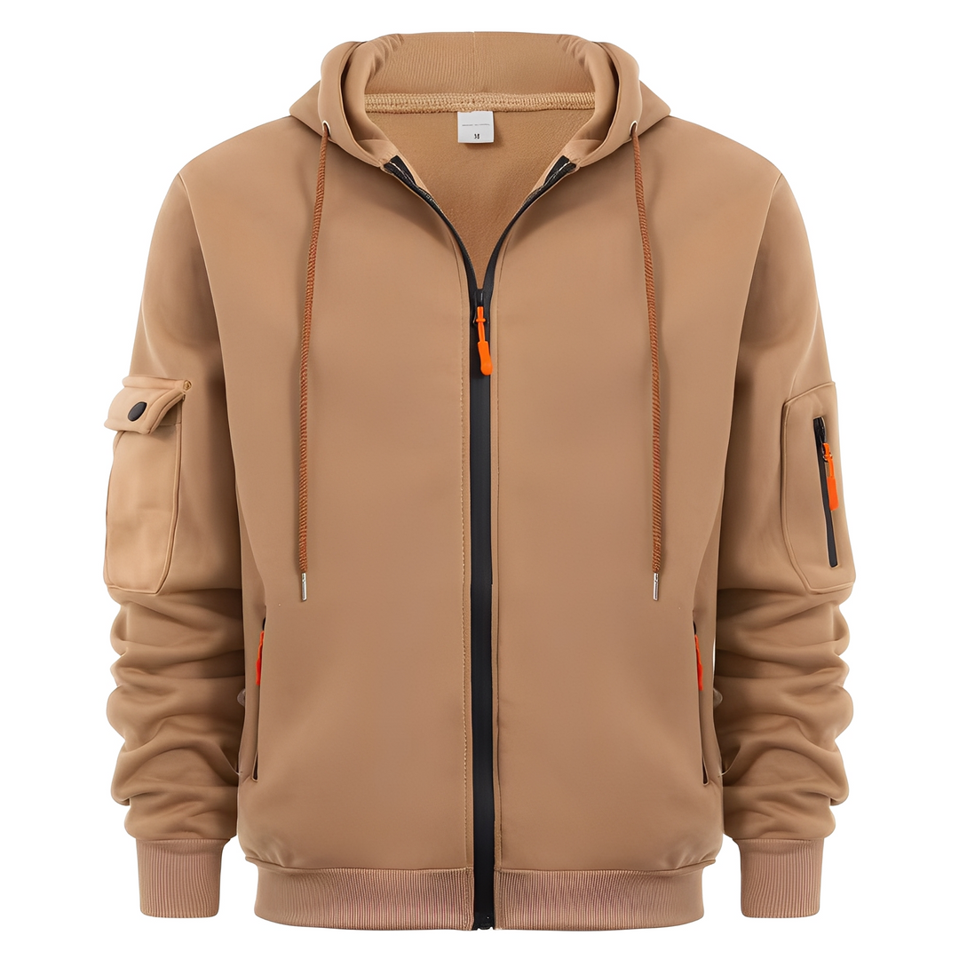 Męska stylowa bluza z kapturem, idealna na co dzień, zapewnia komfort i modny casualowy wygląd.