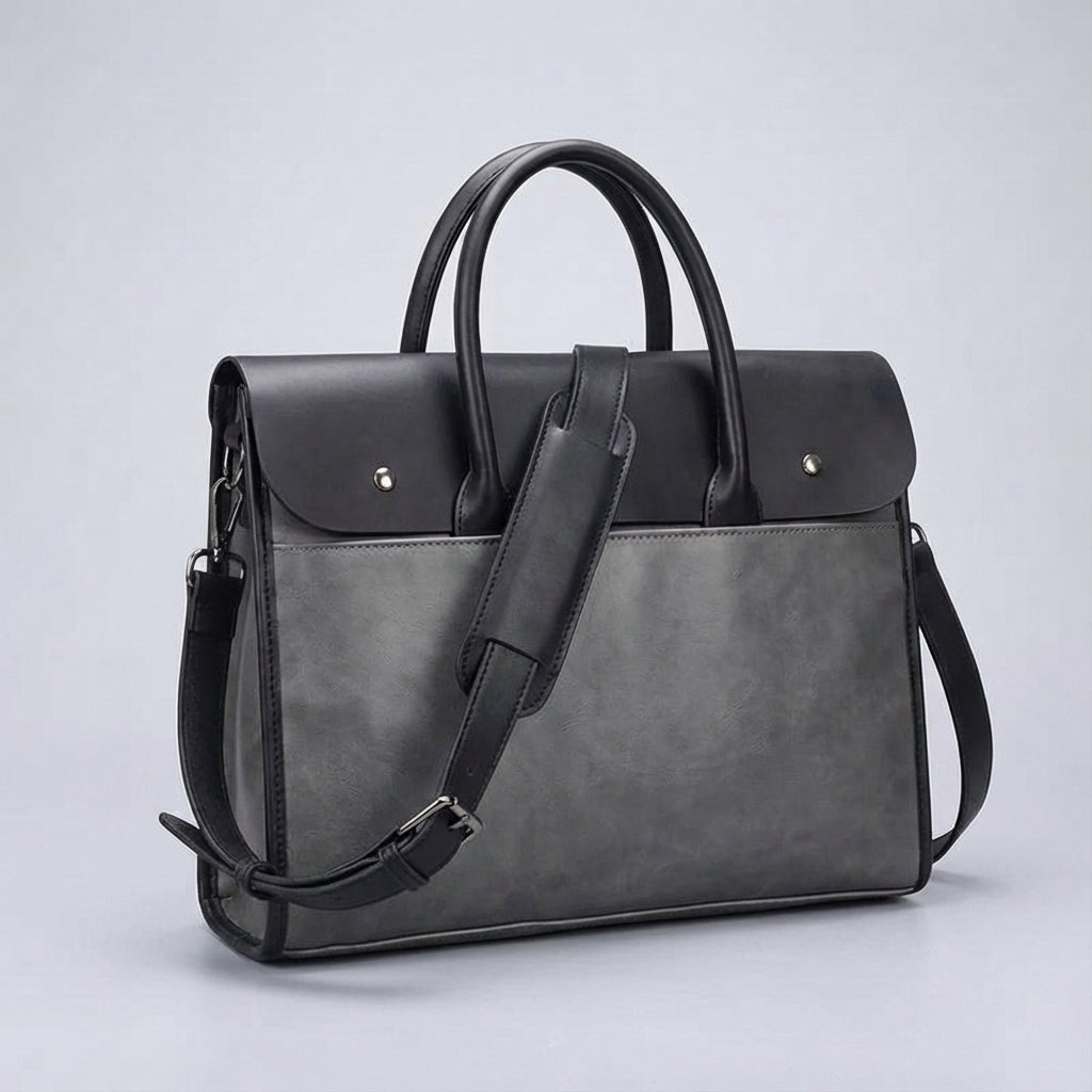 Stylowa torba biznesowa RetroCarry z PU skóry, dedykowana przegroda na laptopa, organizer, elegancja.