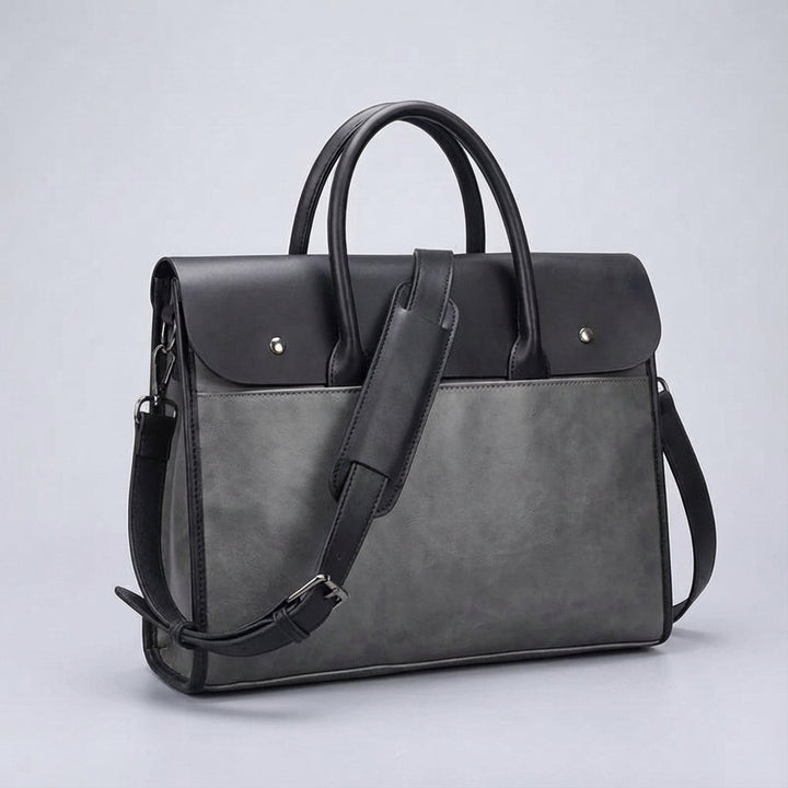 Stylowa torba biznesowa RetroCarry z PU skóry, dedykowana przegroda na laptopa, organizer, elegancja.