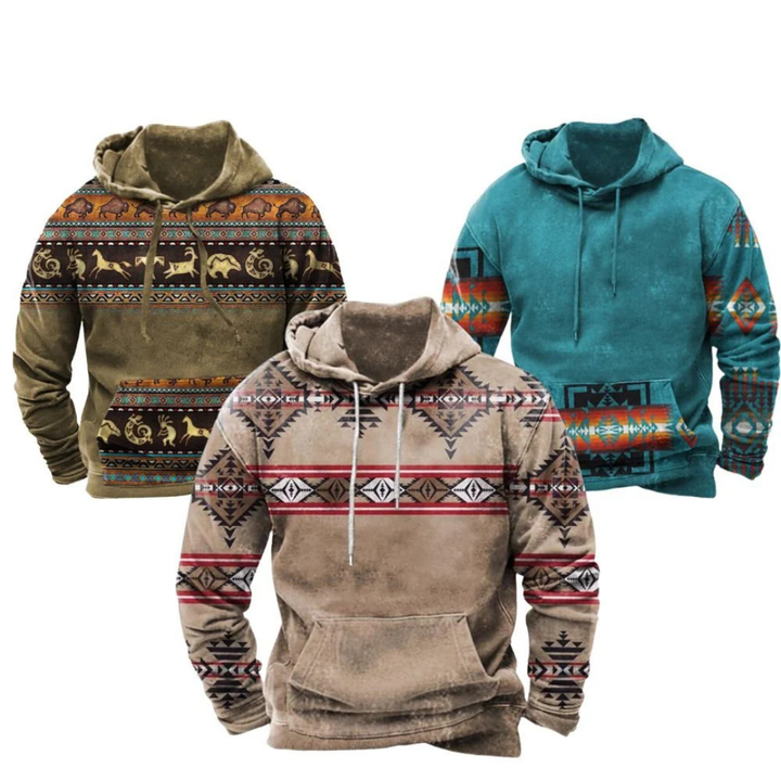 Męska bluza z kapturem, wzorzysta, streetwear. Komfortowa i modna odzież męska. Idealna na co dzień.