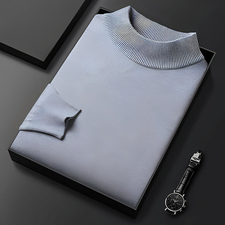 Wygodny sweter męski z półgolfem, dzianinowy, gruby, idealny na zimę, zapewnia ciepło i modny styl.