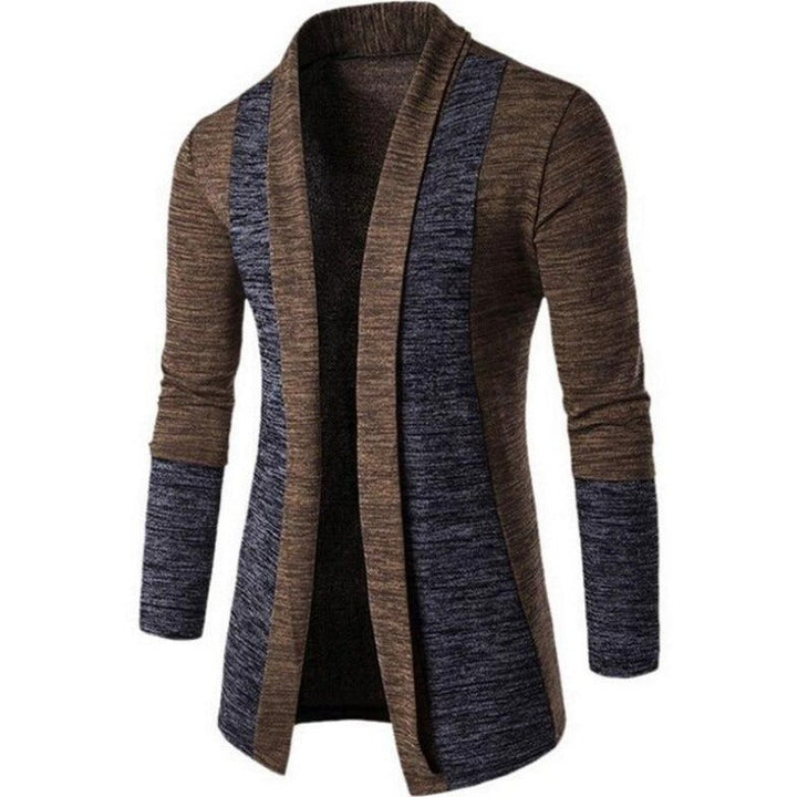 Męski dwukolorowy sweter rozpinany, idealny na co dzień. Modna dzianina zapewniająca komfort i styl.