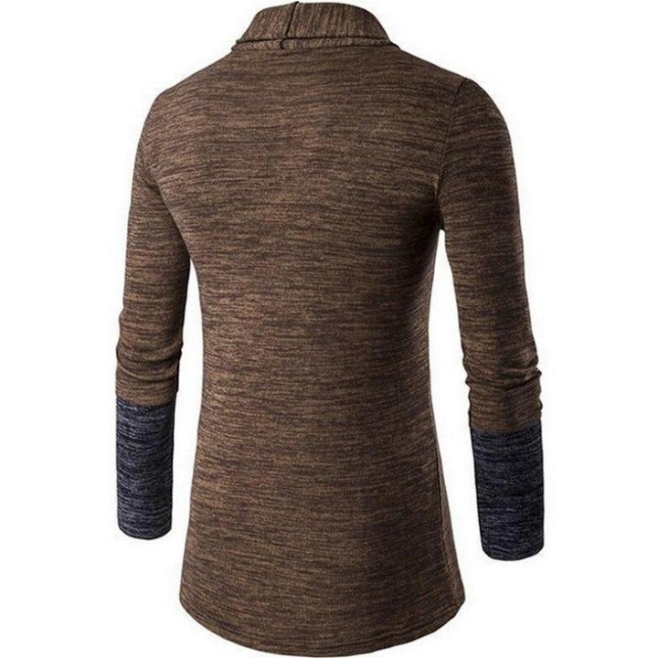 Casualowy sweter męski rozpinany, dwukolorowy. Komfortowa dzianina dla codziennego stylu i wygody.