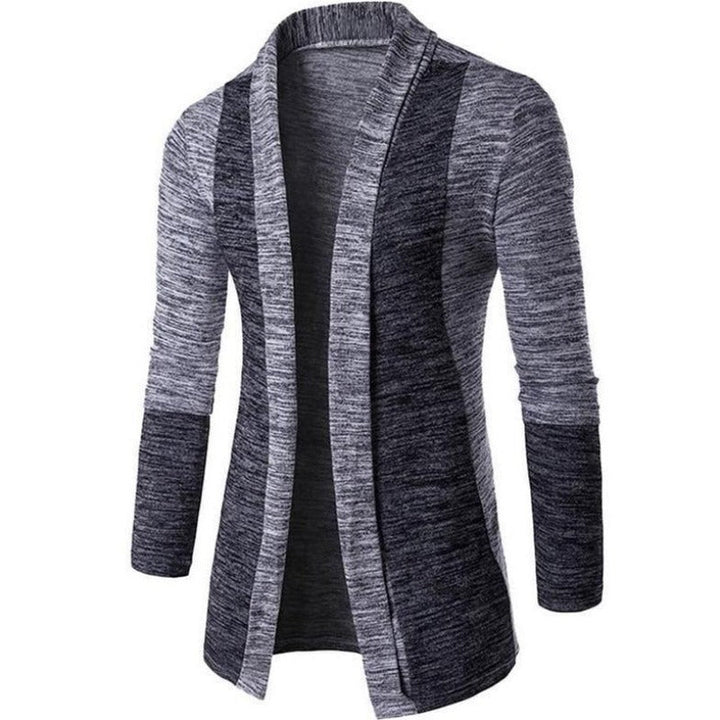 Stylowy męski sweter rozpinany, dwukolorowy design. Idealny do codziennych stylizacji, komfortowy i modny.