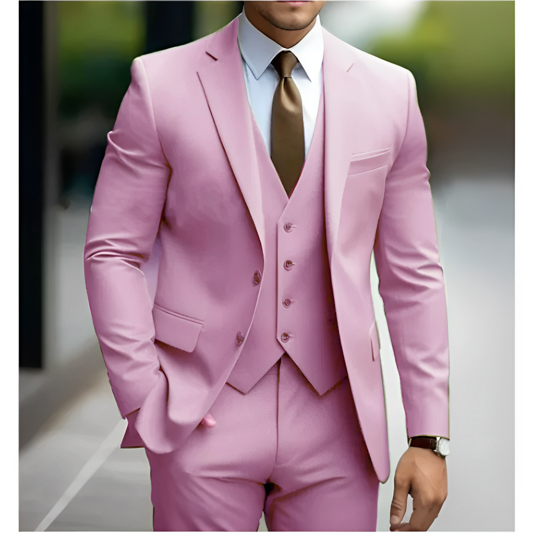 Kamizelka do męskiego garnituru ślubnego, część 3-częściowego zestawu. Elegancki element stylizacji formalnej.