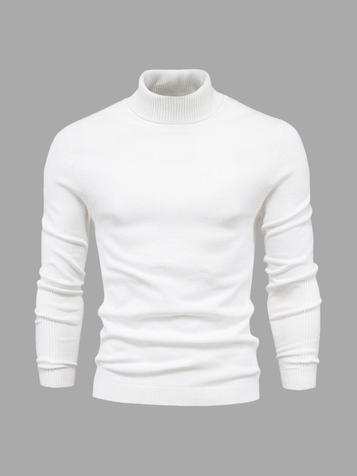 Komfortowy sweter męski golf, klasyczny styl, uniwersalny na casual i biznes.