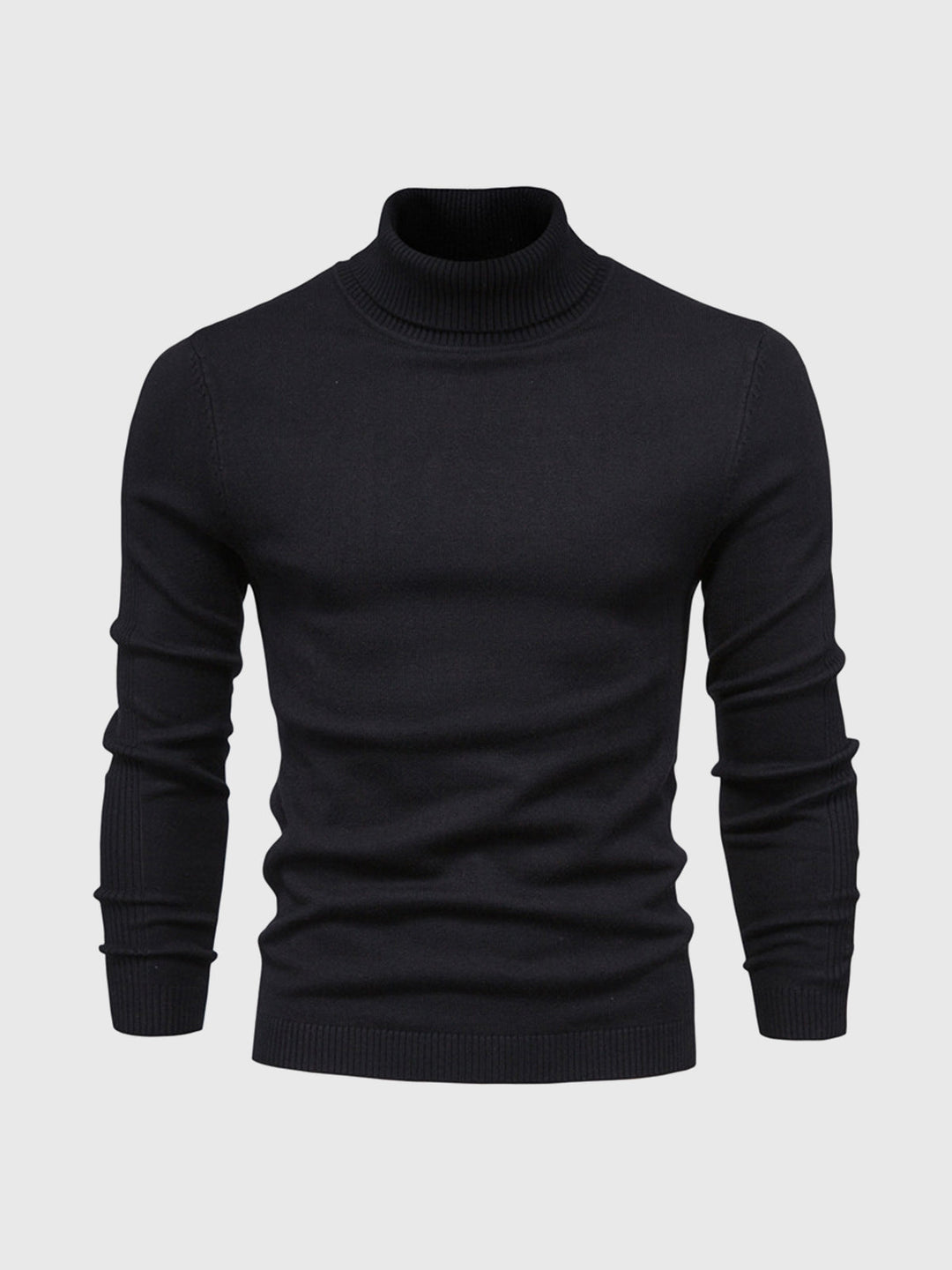 Elegancki golf męski z wysokim kołnierzem, modny fason, idealny do jesiennych stylizacji.