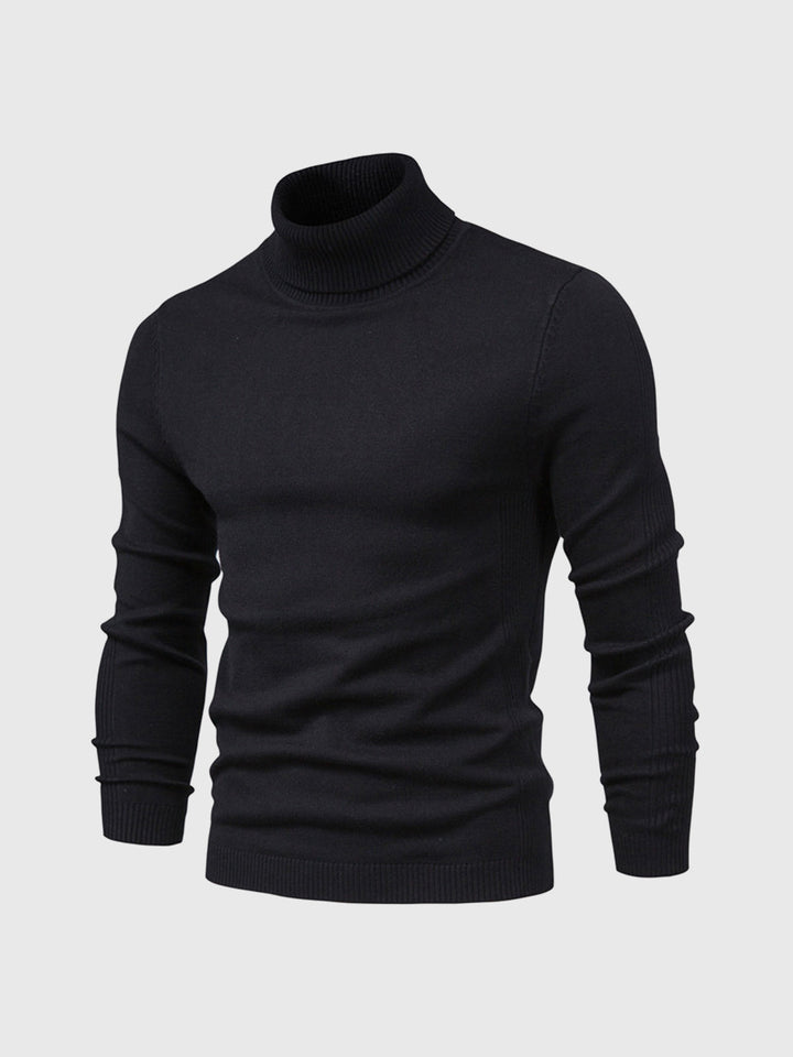 Jesienny sweter męski z golfem, zapewnia ciepło i stylowy wygląd.