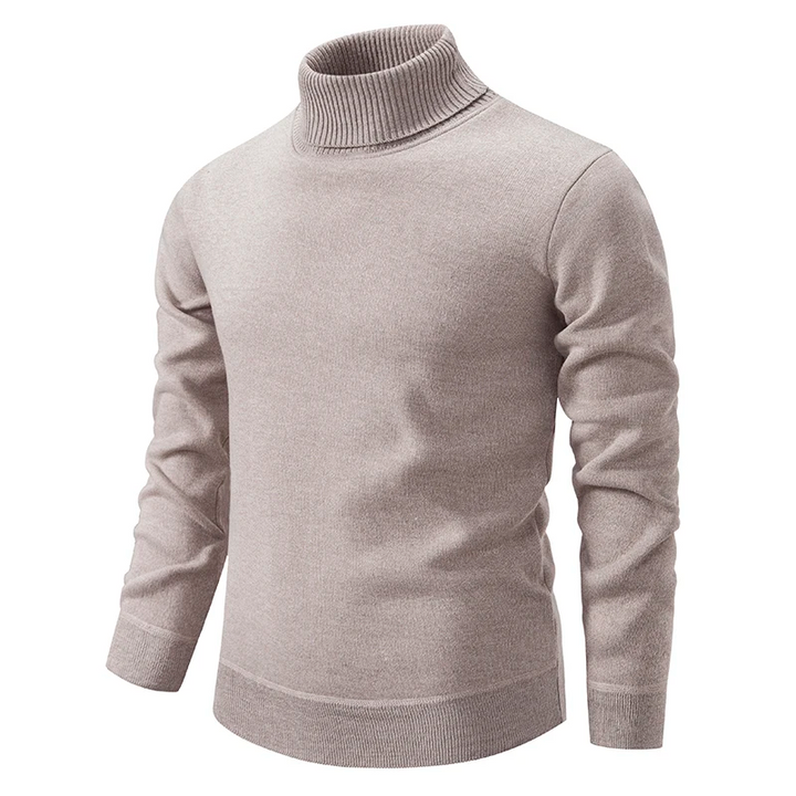 Męski golf do pracy, elegancki sweter z długim rękawem i wysokim kołnierzem na jesień.