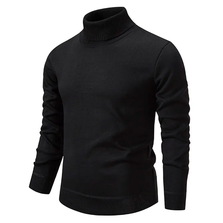 Komfortowy męski golf z wysokim kołnierzem, stylowy sweter casual, idealny na jesień i zimę.