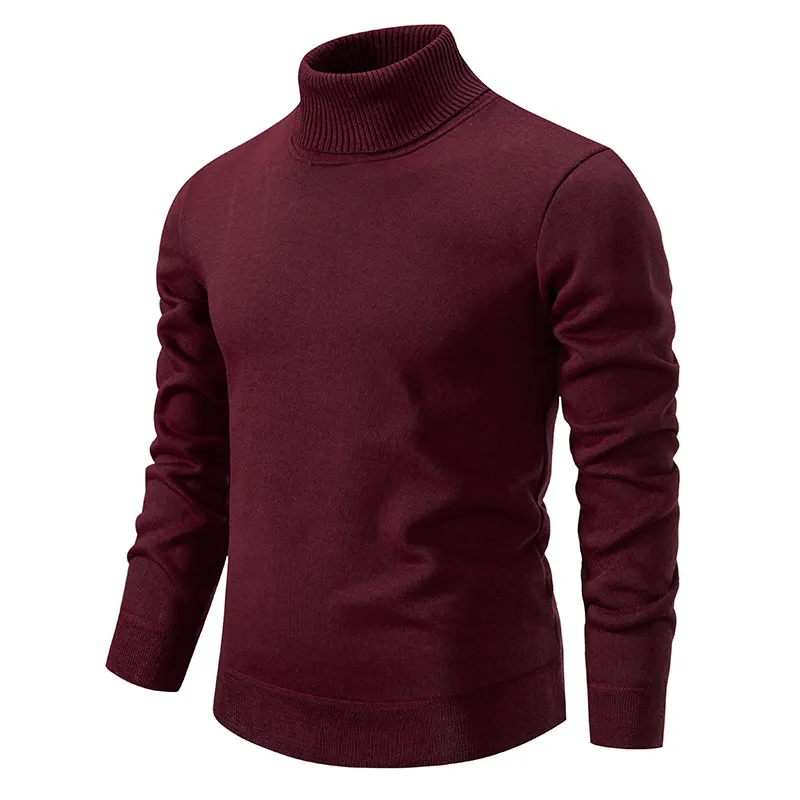 Męski sweter z wysokim golfem, elegancka odzież męska, ciepły i stylowy na chłodne pory roku.