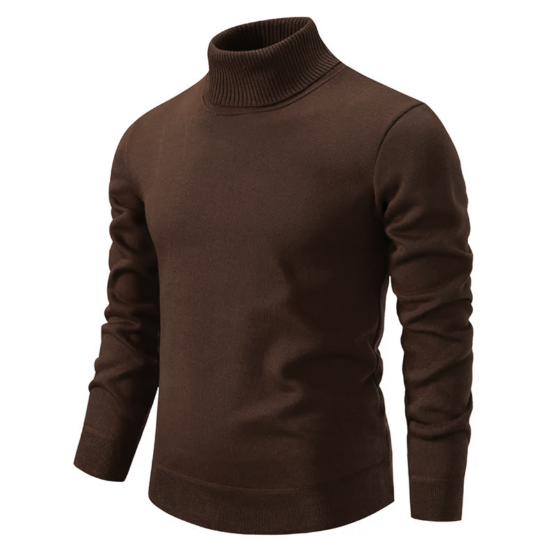Klasyczny męski golf casual, ciepły sweter z kołnierzem na jesień/zimę, modny fason.