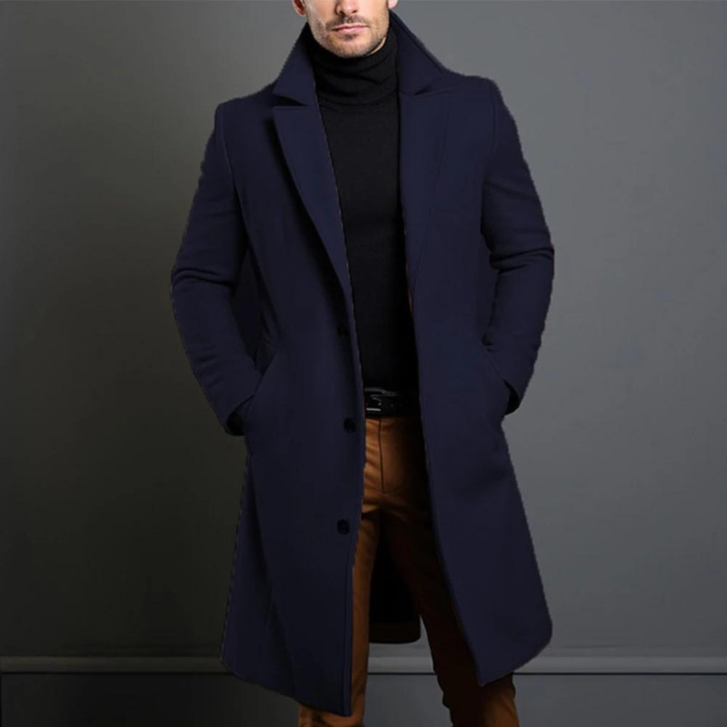 Komfortowy męski płaszcz przejściowy na jesień. Modny, wiatroszczelny, zapewniający elegancję i ciepło.