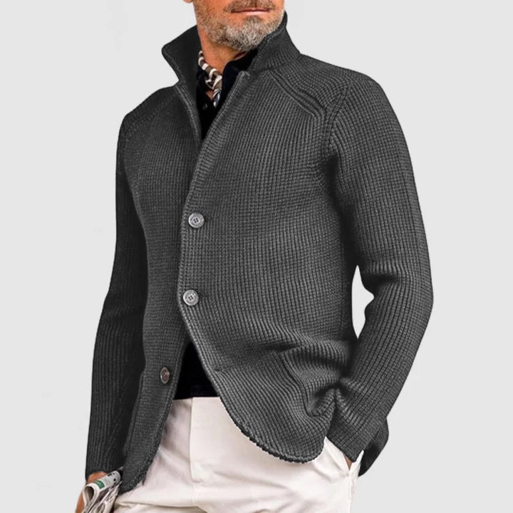 Męski sweter z guzikami, elegancki kardigan w uniwersalnym stylu, idealny na chłodne dni.