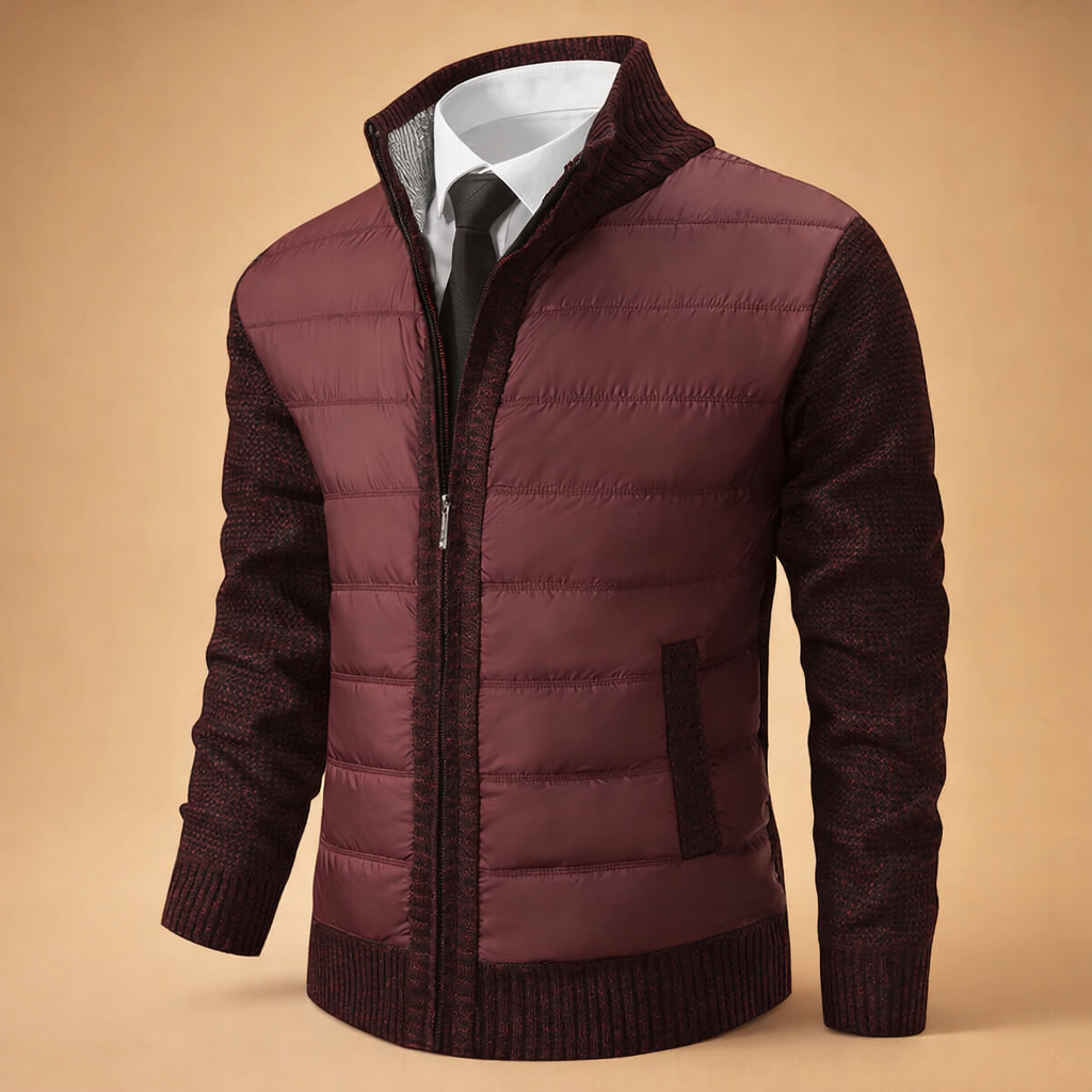Męski kardigan na zamek, komfortowy i elegancki sweter do jesiennych i zimowych outfitów. Moda męska.