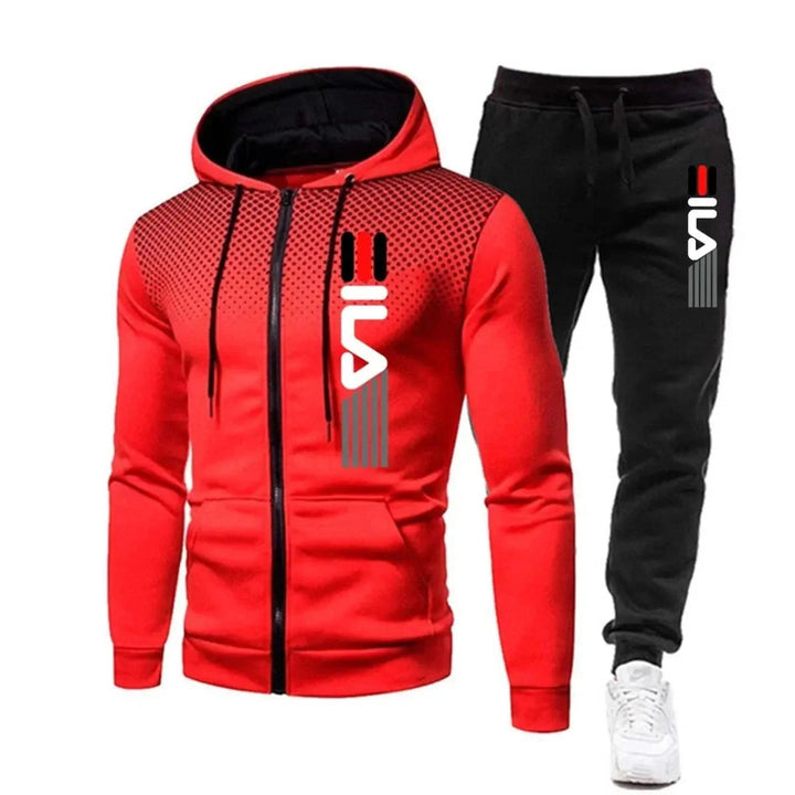 Męski komplet dresowy z kapturem: bluza i spodnie jogger. Komfortowy styl casual na co dzień.