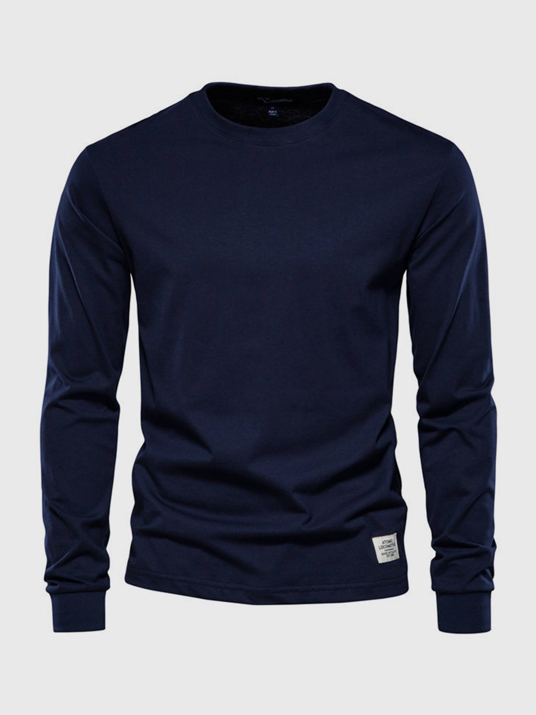 Klasyczny longsleeve męski, gładka koszulka z długim rękawem, uniwersalna odzież męska na jesień i wiosnę.