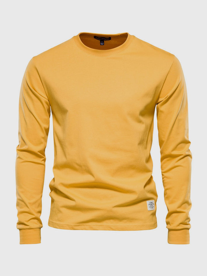 Odzież męska: longsleeve o gładkiej koszulce z długim rękawem, styl casual, idealny na zimę i wiosnę.